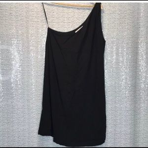 Loft One Shoulder Dress NWT Size Large - Black